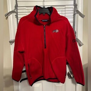 Cutter & Buck Red Fleece Quarter-Zip Pullover BUFFALO BILLS LOGO Size Small